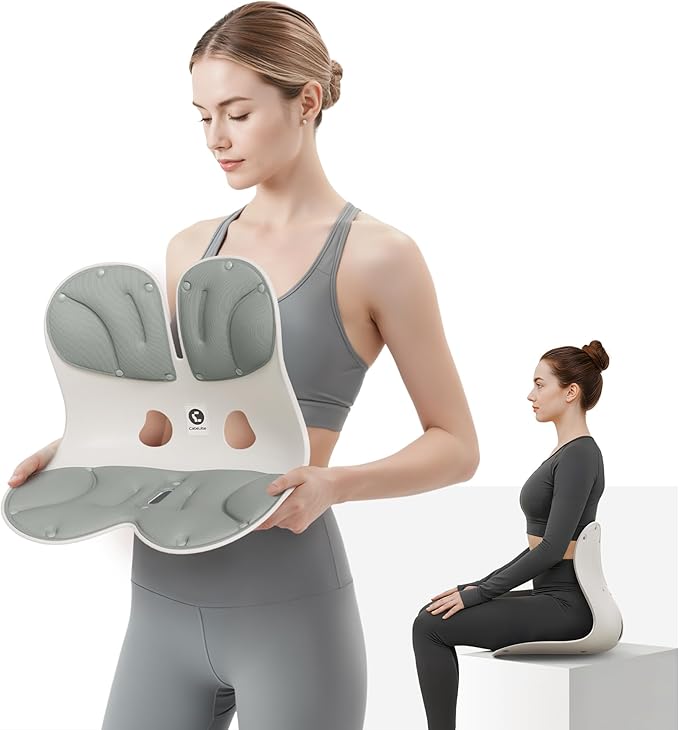 CabSupport Lumbar Support for Office Chair M5 – Ergonomic Support Seat for Posture Correction and Lower Back Pain Relief – Portable, Washable Pads for Office, Home, Car & Floor Sitting