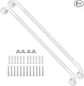 2 Pack 36 Inch White Shower Grab Bars w/Anti-Slip knurled Grip, iMomwee Stainless Steel Wall Mount Bathroom Safety Balance Handrail, Handicap Elderly Senior Assist Textured Grab Bar Handle