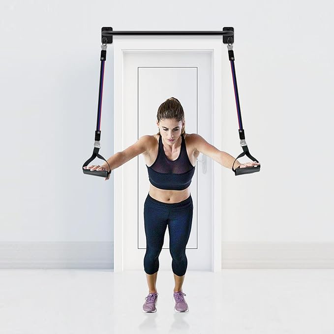 SELEWARE Heavy Duty Welded Pull Up Bar, Versatile Doorway Wall Mount, Joist Mounted, and Ceiling Mounted Chin Up Bars, Thick Metal Sturdy Construction for Full Body Workouts Support 500 lbs