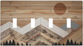 Wooden Planks Mosaic Snow Mountain Sun Light Switch Covers Quad Toggle Electrical Faceplate 4 Gang Wall Plate Decorative Switch Plates for Farmhouse Home Decor