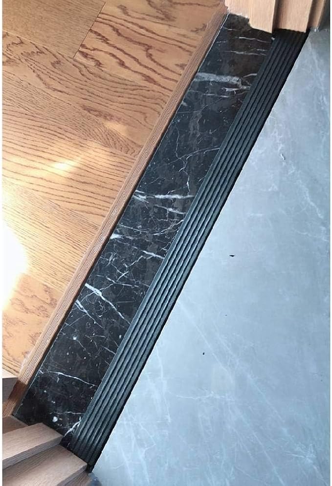 Bilaida 0.8" Rise Solid Rubber Threshold Ramp, 1500 LBS Capacity, 39" Wide Non-Slip Wheelchair Ramp for Doorway Indoor or Outdoor, Bathroom, Garage and Supermarket Entrance, Cuttable Black (0.8"H, 1)