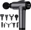 Massage Gun Deep Tissue, Handheld Electric Muscle Massager, High Intensity Percussion Massage Device for Pain Relief with 9 Attachments & 30 Speed(Grey)