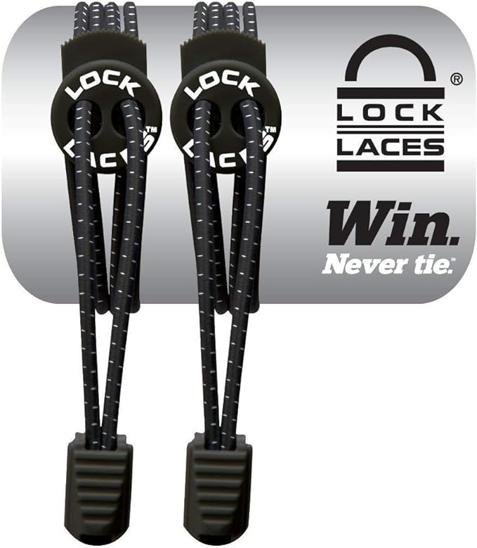 Lock Laces - Elastic No Tie Shoelaces 1 Size Fits All for Kids Adults Tieless Shoe Laces Tennis Shoes Sneakers