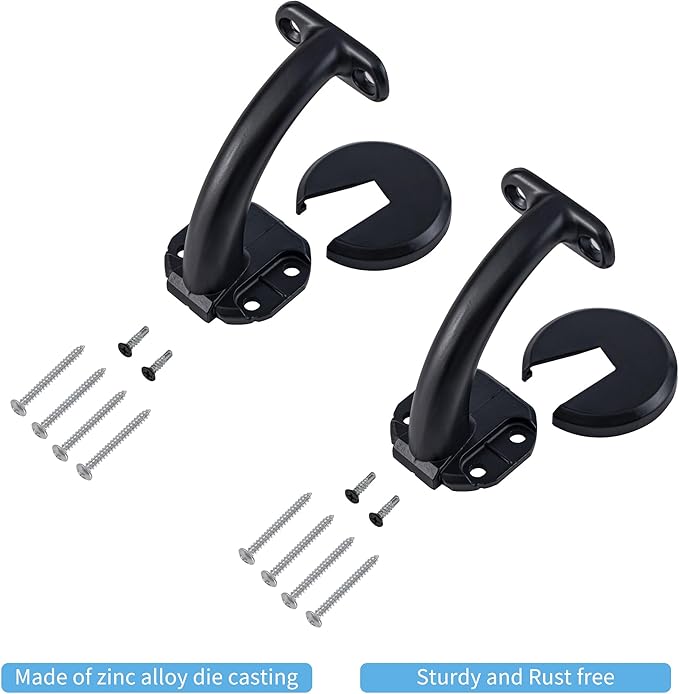 17 FT Modern Aluminum Handrail Set, handrails for Indoor Stairs,Deck,Slope, Wall Mounted Staircase handrails, Zink Alloy Brackets Included,Rust Free. (Matte Black, 17 FT)