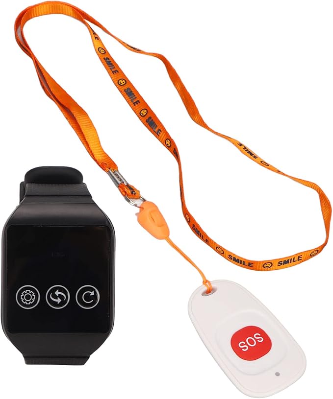 Portable Caregiver Pager System, Wireless SOS Alert Buttons with 100m Range & Multiple Alarm Modes for Elderly Patient Home Care