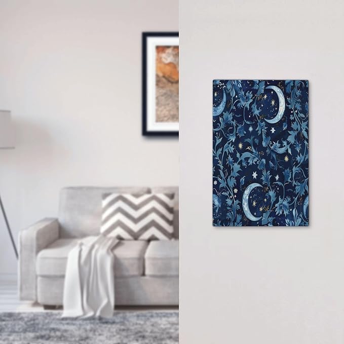 Light Switch Cover Plate Vintage Moon And Flowers Decor Floral William Morris 1 Gang No Device Blank Electrical Wall Plates Faceplate Decorative Switch Plate for Bedroom Kids room Decor