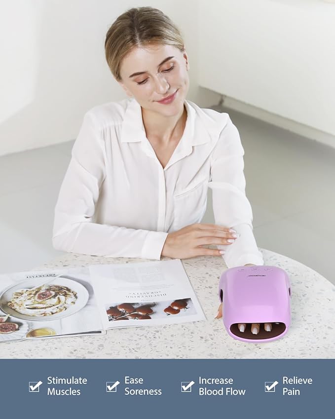 CINCOM Hand Massager - Cordless Hand Massager with Heat and Compression for Arthritis and Carpal Tunnel, Gifts for Women(Purple)