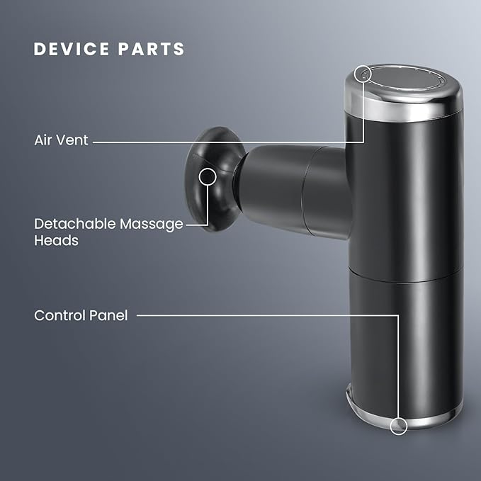 HOM Deep Tissue Mini Massage Gun - Quiet and Portable Handheld Massager for Treating Muscle Soreness, Back Pain and Body Ache