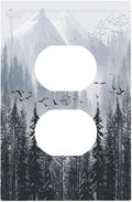 Misty Forest Nature Tree Mountain Birds Outlet Covers 1 Gang Duplex Light Switch Cover Decorative Switch Plates Electrical Receptacle Faceplate Wall Plate for Bed Room Living Room Decor