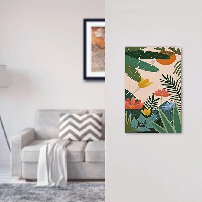 Light Switch Cover Plate Boho Tropical Plant Floral Pattern 1 Gang No Device Blank Electrical Wall Plates Faceplate Decorative Switch Plate for Bedroom Cabin Decor