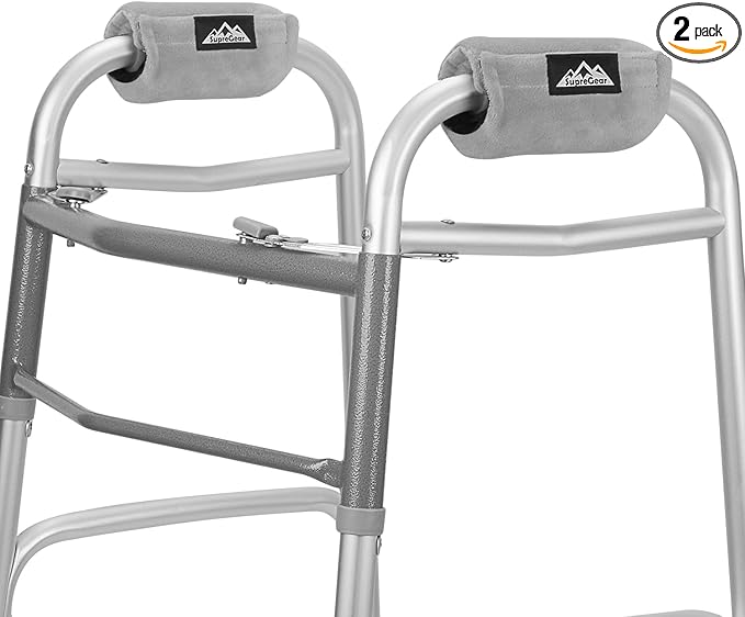 supregear Walker Hand Grip (2 Pack) - Soft Padded Handle Cushions Covers - Comfortable Padding for Walker Rollator Wheelchair - Non-Slip Senior Elderly Grippers