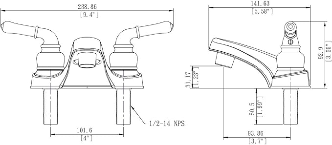 Pacific Bay Lynden Bathroom Sink Faucet - Metallic Plating Over Lightweight ABS Plastic (Brushed Satin Nickel)