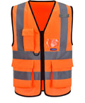 A-SAFETY orange safety vest 7 Pocket Class 2,XL