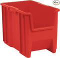 Akro-Mils 13014 Stak-N-Store Heavy Duty Stackable Open Front Plastic Storage Container Bin, (17-1/2-Inch x 11-Inch x 12-1/2-Inch), Red, (4-Pack)