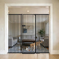 Lumizone Extra Tall Cat Gate 61.02" High Pressure Mounted Extra Wide 2025 New (17 Sizes) 1.37" Gap No Drilling Auto-Close One-Handed Operation Tall Pet Gate for Dogs(Black, 61.02" H x 63.39"-67.71" W)