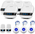 Caregiver Pager Wireless SOS Call Button Nurse Alarm System Home/Elderly/Patient/Disabled/School Call Bell 5 Transmitter 5 Plug-in Receiver (600+ft Operating Range)…