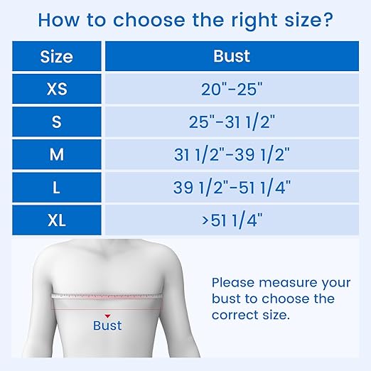 Velpeau Arm Sling for Sleep, Shoulder Immobilizer for Women & Men - Very Soft Sling for Rotator Cuff Tear, Fractured, Dislocation, Broken, Postoperative, Fits Left & Right (Blue, L: Bust 39.5-51.3″)