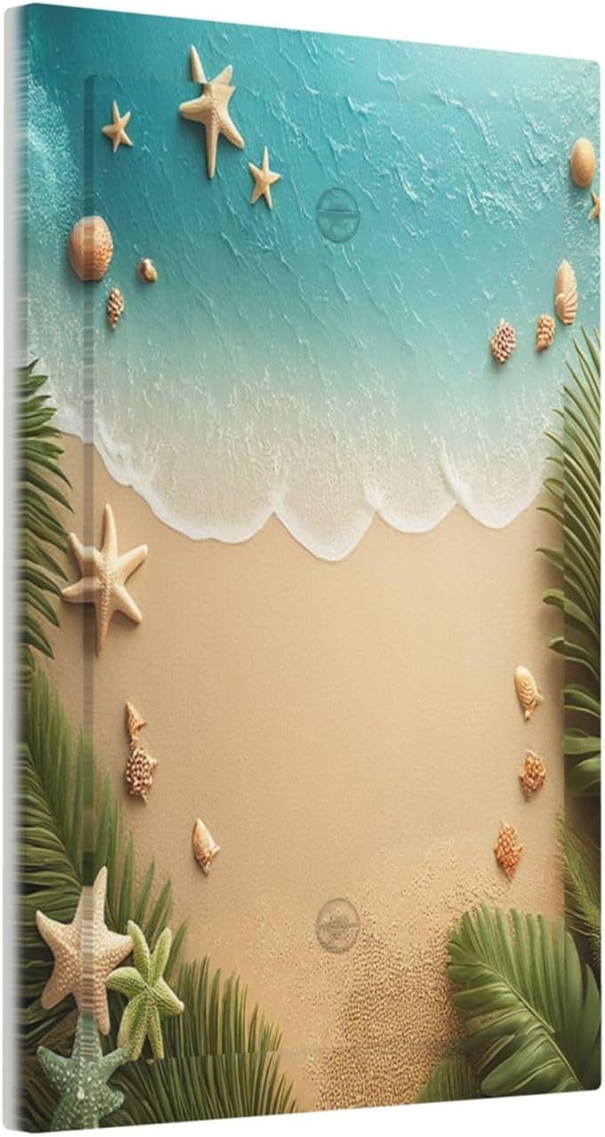 Light Switch Cover Plate Summer Beach Themed Starfish Seashells 1 Gang No Device Blank Electrical Wall Plates Faceplate Decorative Switch Plate for Bedroom Bathroom Decor