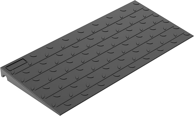 OrangeStar Heavy Duty Rubber Threshold Ramp – 2" Rise Wheelchair & Scooter Ramp with Cord Channel, Non-Slip Angled Entry for Doorways, Steps & Garages, 2200 LBS Capacity (Black, 36" Length)