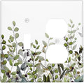 Watercolor Green Eucalyptus Leaves Plants Fruit Wallplates 1 Toggle 1 Duplex Switch Plate Electrical GFCI Faceplate Decorative Light Switch Covers for Bed Room Living Room Decor