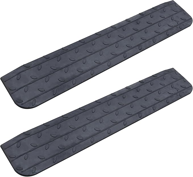 OrangeStar 2-Pack 1" Rise Rubber Threshold Ramp for Doorways, Non-Slip Wheelchair Ramp, 33000lbs Load Capacity, Rubber Curb Ramp for Wheelchair, Scooter