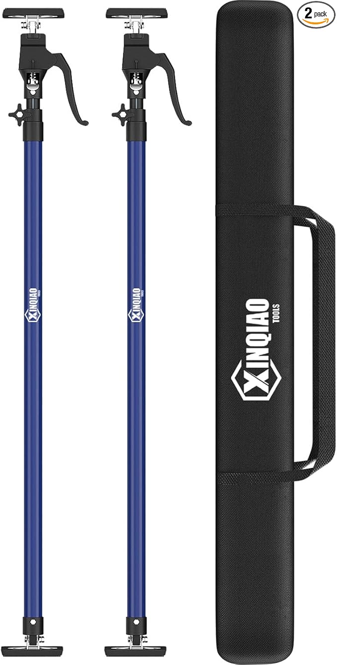 XINQIAO Cabinet Jacks for Installing Cabinets, Heavy Duty Third Hand Tools Adjustable Support Pole from 49.2 in to 114.2 in, 2 PCS