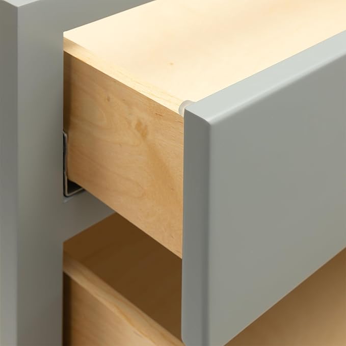 Quicklock RTA (Ready-to-Assemble) | Base Kitchen Cabinets - Shaker Style | Made in America (Magnetic Gray, 30" W x 34.5" H x 24" D 3 Drawer Pots and Pans)