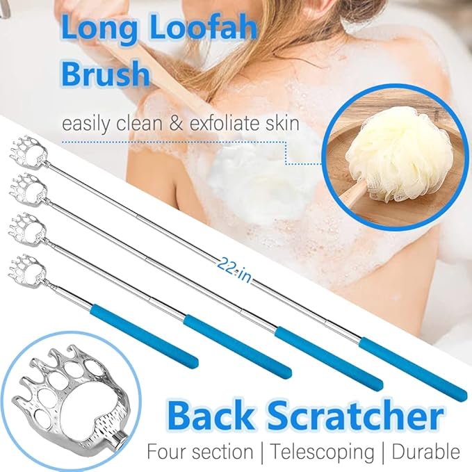 6PC Hip Kit, Hip Replacement Kit After Surgery,Hip Kit for Seniors Total Hip Replacement Prime-Grabber, Sock Aid,Shoehorn&Dressing Stick,Leg Strip,Back Scratcher,Bath Loofah, Hip Kit with Leg Lifter