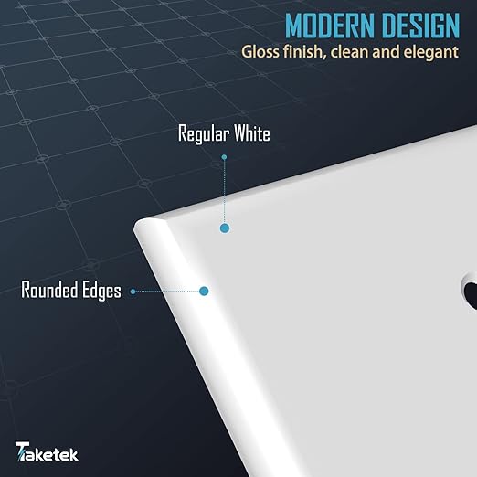 Light Switch Cover, Standard Size Toggle Light Switch Wall Plate,White, Wall Plates for Light Switches, White, 20 Pack
