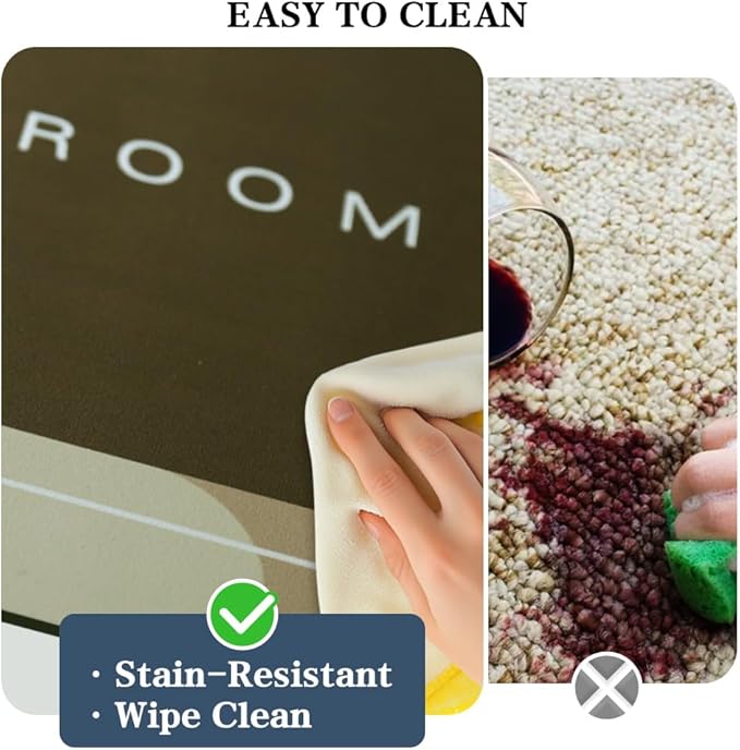 Bathroom Mat Rugs, Super Absorbent Shower Mats, Non Slip Quick Dry Thin Rubber Mats for Bathroom Floor Fit Under Door, Shower Rug for Bathtub, Shower, Brown