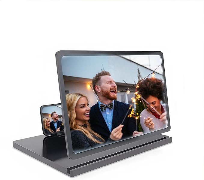 2026 New HD Screen Magnifier Cell Phone Mobile Projector Amplifier Magnifying Version Pull Out Android Smartphones 3D Stand Cellphone Laptop Enlarger Definition Easy Viewing Orientation (12IN)