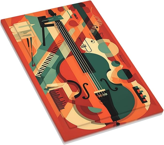 Light Switch Cover Plate Violin Abstract Jazz Colorful Painting 1 Gang No Device Blank Electrical Wall Plates Faceplate Decorative Switch Plate for living Room Office Decor