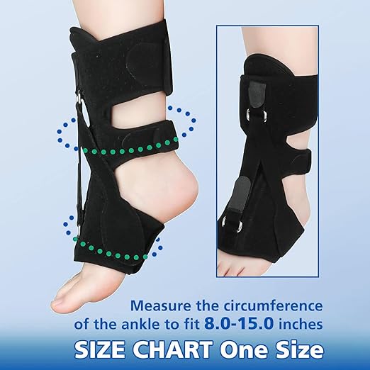 Plantar Fasciitis Night Splint-Upgrade 3 Adjustable Planter Facetious Relief Brace,Plantar Fasciitis Relief Women Men Straps,Support Relief Foot Drop Achilles Tendonitis Day Night(Black-1PC)