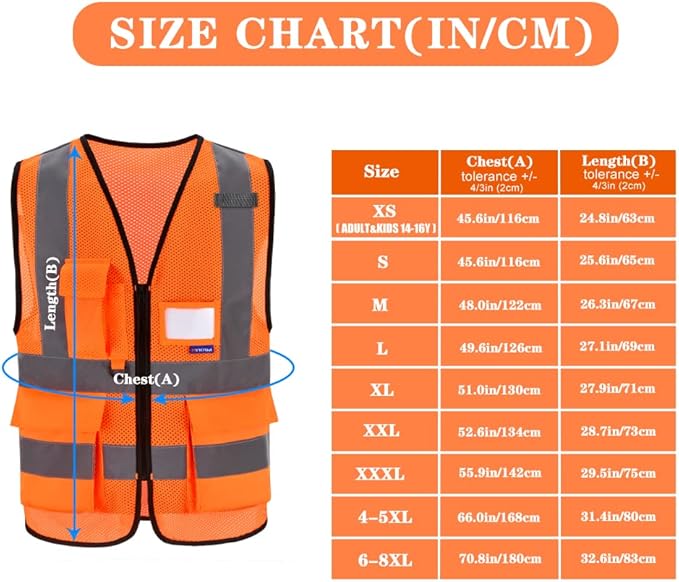 A-SAFETY Orange SMALL Safety VestS