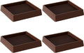 4X4 Rubber Caster Cups, Non Slip Furniture Pads, Anti-Slip Gripper, Anti Skid Furniture Feet, Anti Slide Floor Protector for Bed Couch Stoppers (Brown, 4 Pack)