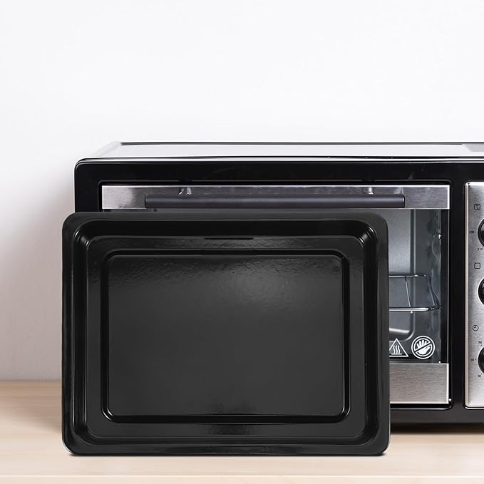 1 Set Baking Pan and Oven Tray Extractor - Air Fryer Convection Toaster Tray Handle Oven Rack Pull Tool Grills Clip - Black