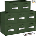 artsdi Fabric storage cubes (8 Pack) 13 Inch Cube Storage Bin, cube organizer bins with 8 Labels Window Cards & a Pen, Foldable cube organizer bins and Storage Box, Dark Green