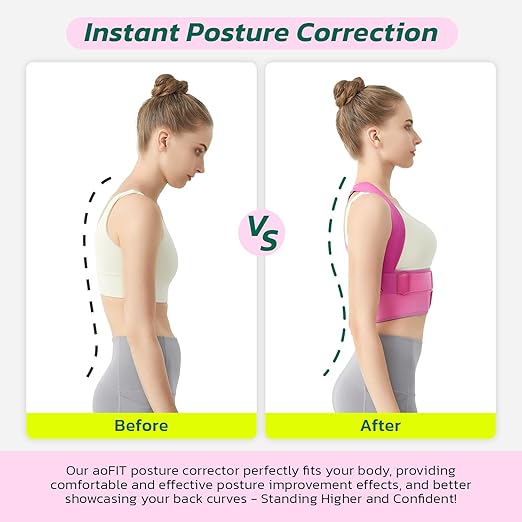 Posture Corrector for Women - Lightweight and Breathable Back Brace for Pain Relief, Rounded Shoulders and Hunchback, Compact & Portable with Fashionable Design, Invisible Under Clothes Blue-L