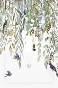 Green Leaf Eucalyptus Leaves Floral Bird Butterfly Decorative Light Switch Cover 1 Gang Single Toggle Device Electrical Faceplate Switchplates Decorator Outlet Wall Plate for Bed Room Living Room