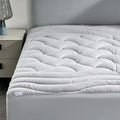 SLEEP ZONE King Size Cooling Mattress Pad, Premium Zoned Quilted Fitted Mattress Topper, Elastic Mattress Protector Cover, Machine Wash Durable, Deep Pocket 8-21 inch, Silver Grey, King