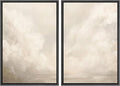 MUDECOR Framed Canvas Print Wall Art Neutral Cloudscape Soft Abstract Sky Illustrations Modern Art Decorative Bohemian Colorful Chic for Living Room, Bedroom, Office - 16"x24"x2 Black