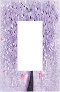 Outlet Covers 3D Purple Tree 1 Gang Wall Plate Single Rocker Light Switch Cover Decorative GFCI Receptacle Cover Electrical Switchplate for Bathroom Bedroom Decor