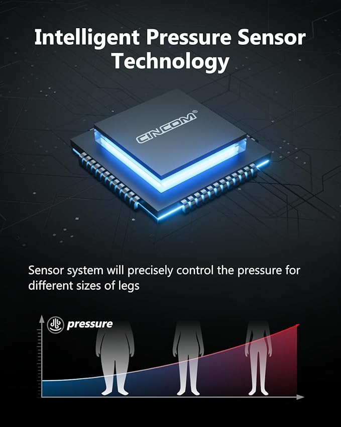 CINCOM Cordless Leg Recovery System with Dynamic Compression Massage Technology - 3 Different Sizes for Everyone(Medium)
