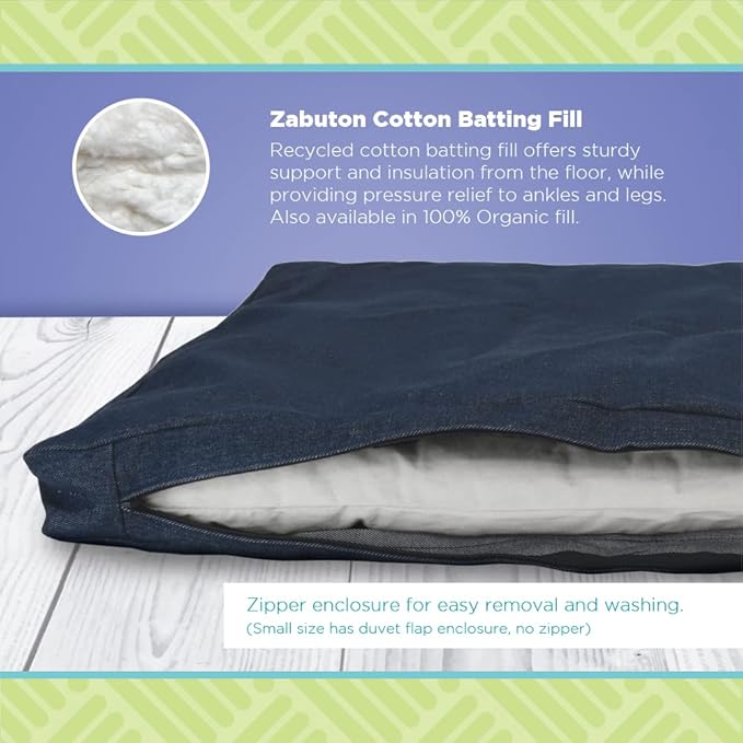 Zabuton Meditation Cushion for Workout - Supportive Yoga Floor Seat Cushion for Comfort & Posture Support - Natural Washable Cotton Fill kneeling Pad - Made in USA - Premium 32x26x3, Black