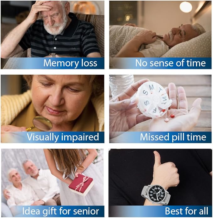 FIVE SENSES English Atomic Jumbo Size (43mm /1.75in) Metal Talking Watch with Loud Alarm Clock for Visually impaired, Elderly Person 1523 (Black)