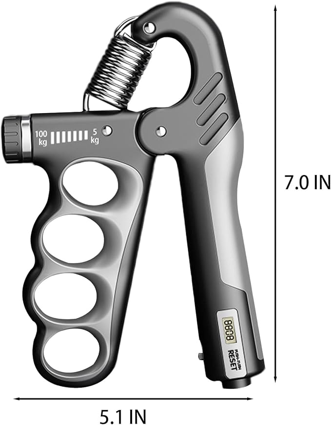 Grip Strength Trainer, 5-100KG (11-220 LB) Adjustable Resistance Forearm Hand Gripper Strengthener with Counter, Hand Wrist Exercise Workout Equipment for Home/Office Gym