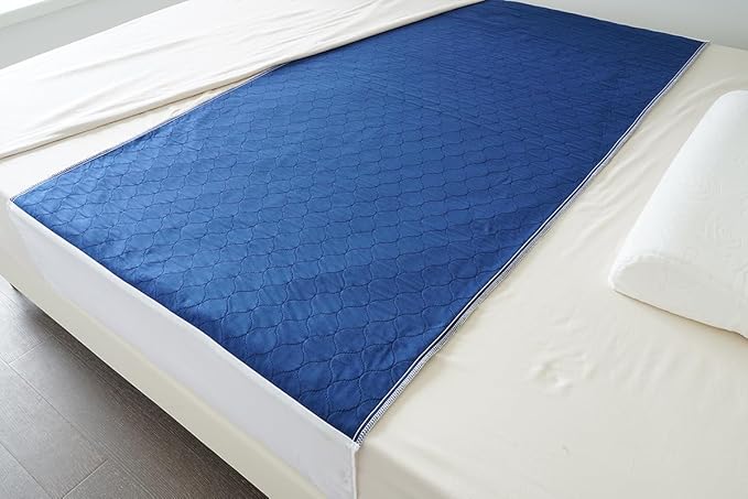 2 Pack Careboree Pee Bed Pads Bed Wetting Protection Cotton Top-Layer Waterproof Underpads 34"X36" Twin Size with 21" Wings for Incontinence Adults，The Elderly Kids Pets