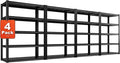 REIBII Garage Shelving 48.2" W Storage Shelves 3000LBS Metal Shelving Heavy Duty Adjustable Metal Shelf 5 Tier Pantry Shelves for Basement Warehouse Supermarket 72.2" H x 24.2" D x 48.2" W, 4 Pac