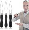 3-Pack Button Hook Assist Device with Easy-Grip Handle for Shirts, Coats, Dresses - Ideal Button Aids for Arthritis & Limited Dexterity Black