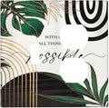 Boho Abstract Tropical Green Palm Leaf Mid Century Wallplates 1 Toggle 1 Duplex Switch Plate Electrical GFCI Faceplate Decorative Light Switch Covers for Office Home Decor